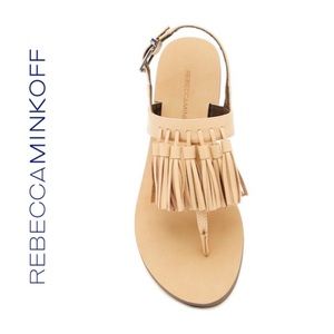 Rebecca Minkoff Fringe Taupe Sandals Size 8 1/2 NWOB